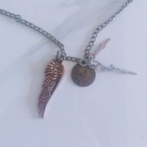 Wing Clock Necklace